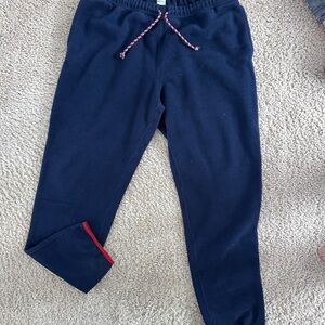 Patagonia Mens Navy Fleece Sweatpants with Red Trim